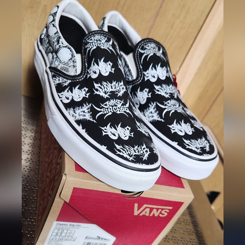 Vans forgotten bones slip on shoes